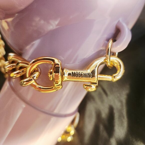 RARE MOSCHINO Hairdryer Crossbody Pink Bag with Gold Chain - Picture 5 of 8